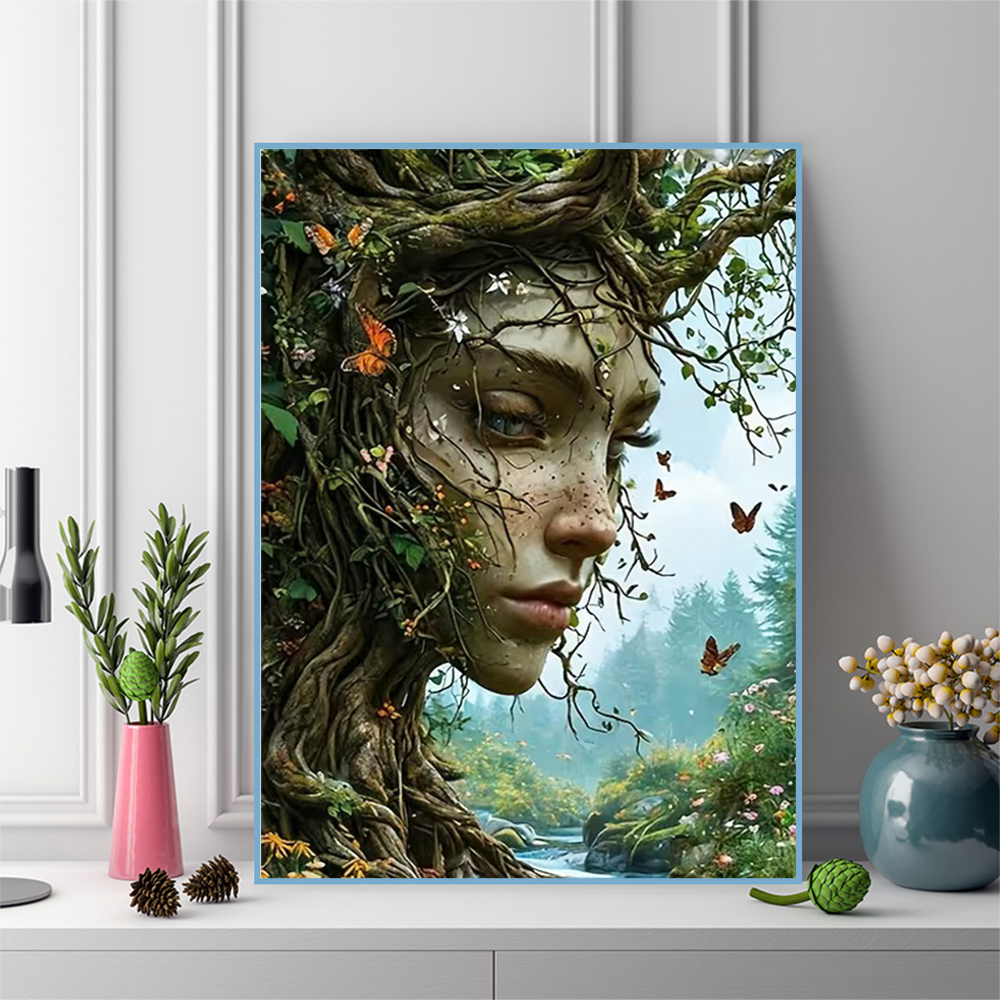 Embroidery Embellishments - DIY Diamond Embroidery Woman Portrait Abstract