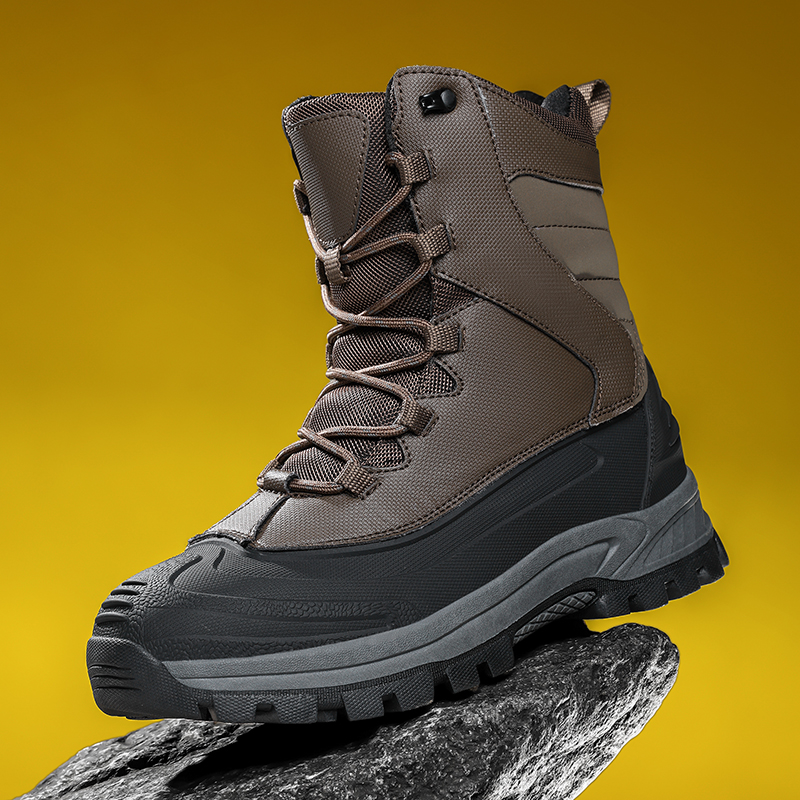 Guipure Lace Panel - Men's Non-Slip Warm Hiking Shoes Winter