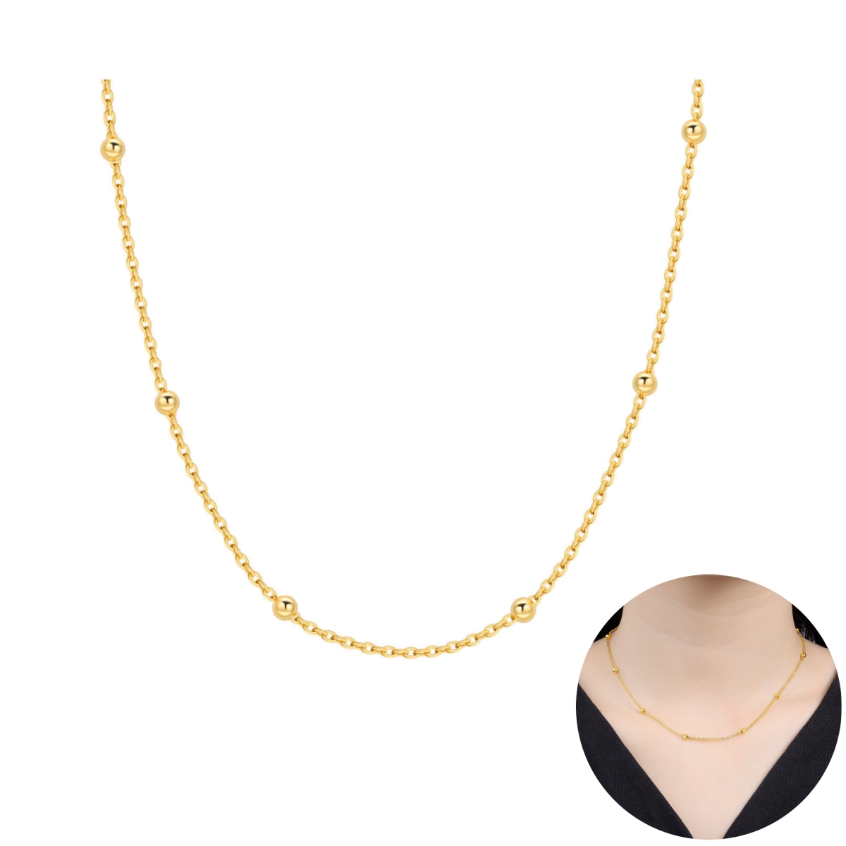 Orstarry S925 Sterling Silver  - Pearl Trim Chain reseña y precio