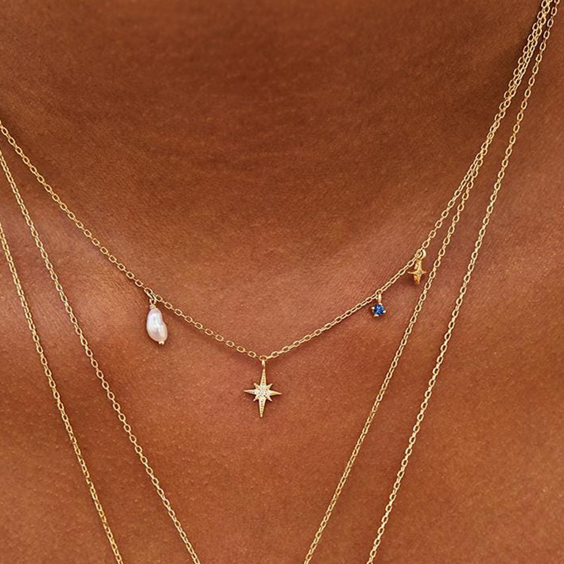 ROXI Elegant Temperament Star  - Pearl Trim Chain reseña y precio