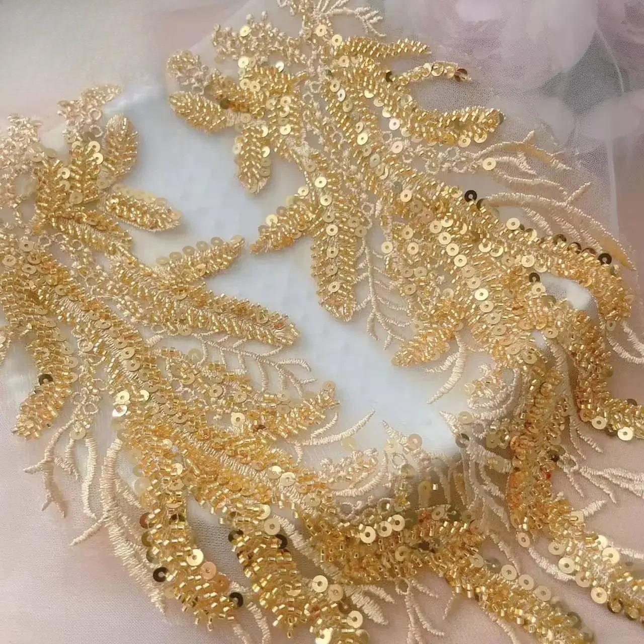 Beaded Sequins 3D Decals Mirro - Applique Patch Flower reseña y precio