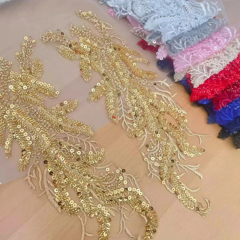 Beaded Sequins 3D Decals Mirro - Applique Patch Flower reseña y precio