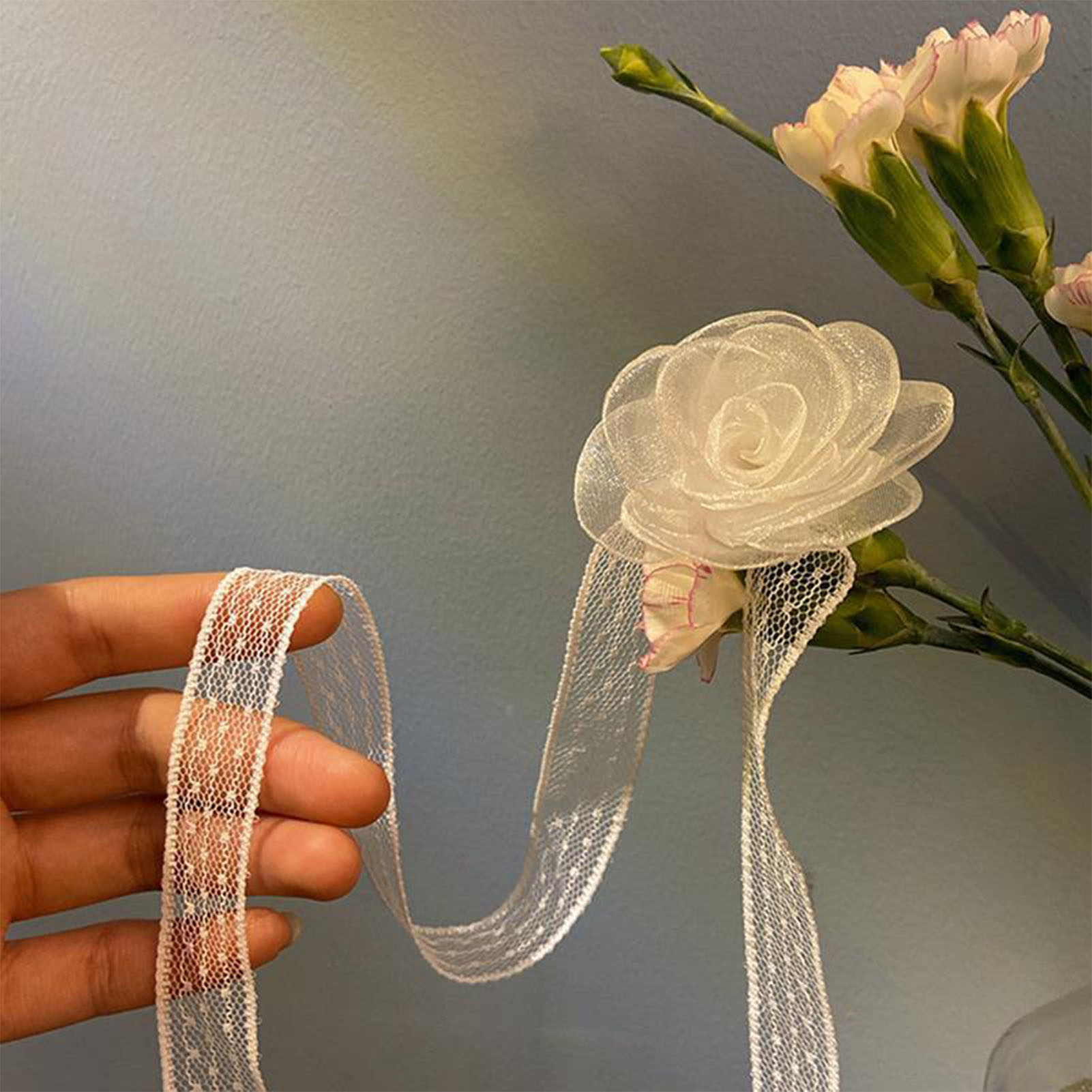 Lace Ribbon Tie Headband With  - Lace Ribbon Trim reseña y precio