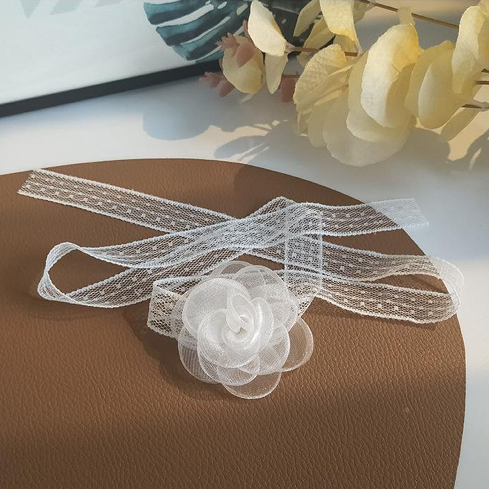 Lace Ribbon Tie Headband With  - Lace Ribbon Trim reseña y precio