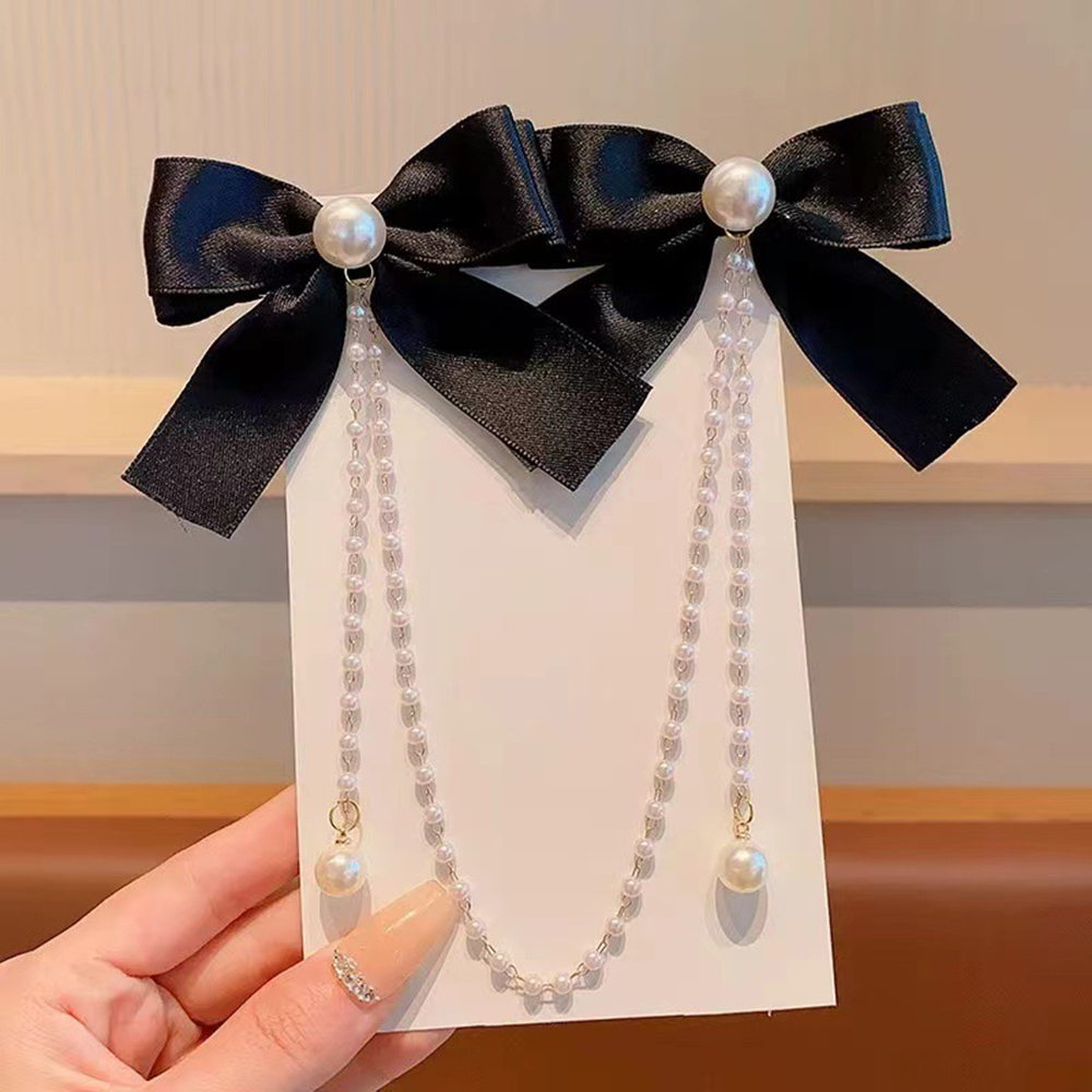 Children's Bow Hair Clip Baby  - Pearl Trim Chain reseña y precio