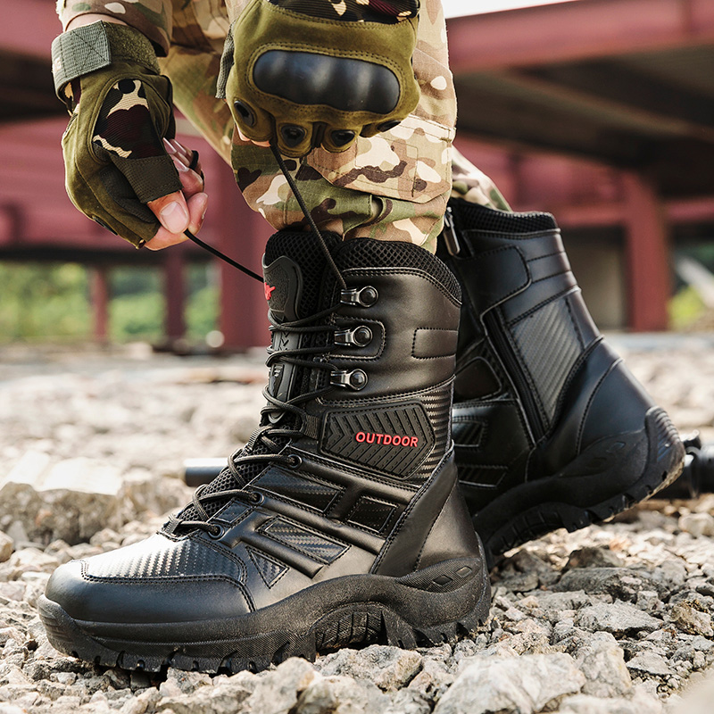 actical Military Boots Large S - Guipure Lace Panel reseña y precio