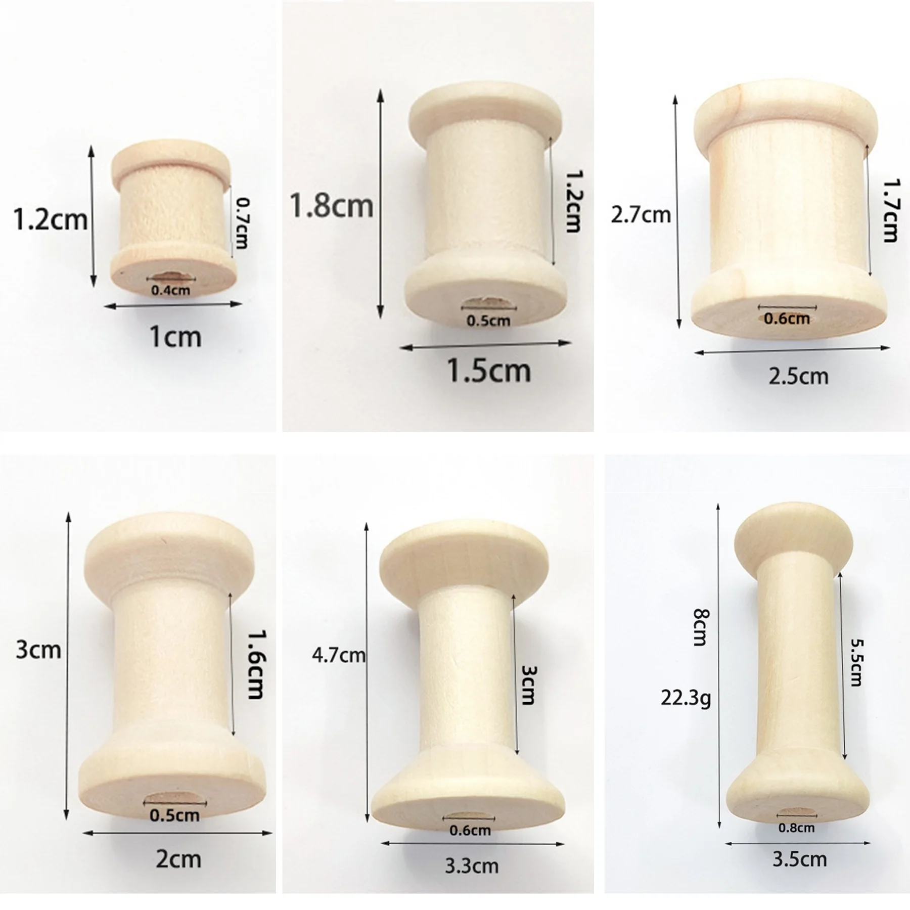 10/5Pcs Mini Wooden Bobbins Em - Organza Ribbon Spool reseña y precio