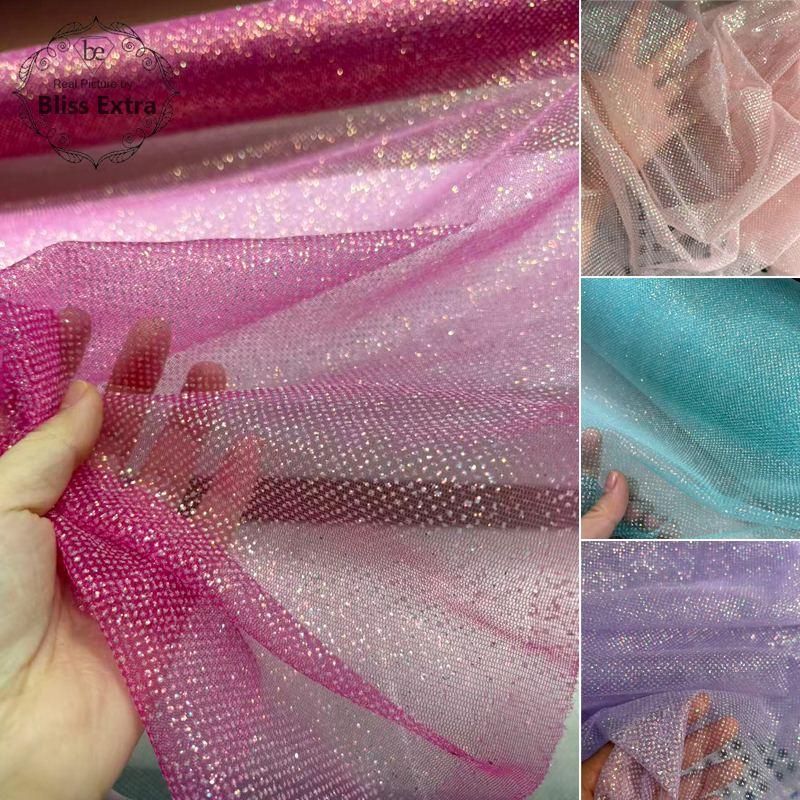 Shimmering Glitter Tulle Fabri - Sequin Fabric Panel reseña y precio