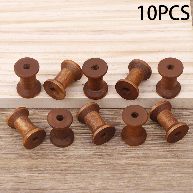 10Pc Vintage Wooden Spools DIY - Organza Ribbon Spool reseña y precio
