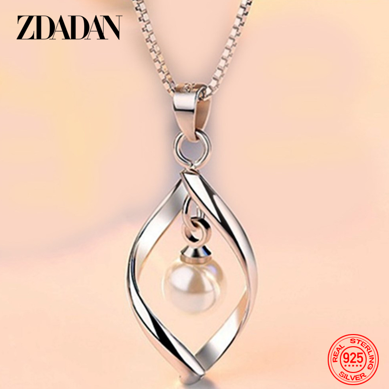 ZDADAN 925 Sterling Silver Hol - Pearl Trim Chain reseña y precio