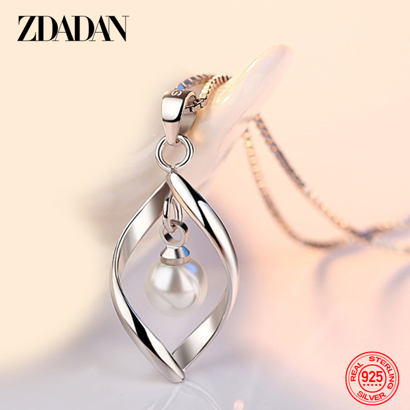 ZDADAN 925 Sterling Silver Hol - Pearl Trim Chain reseña y precio