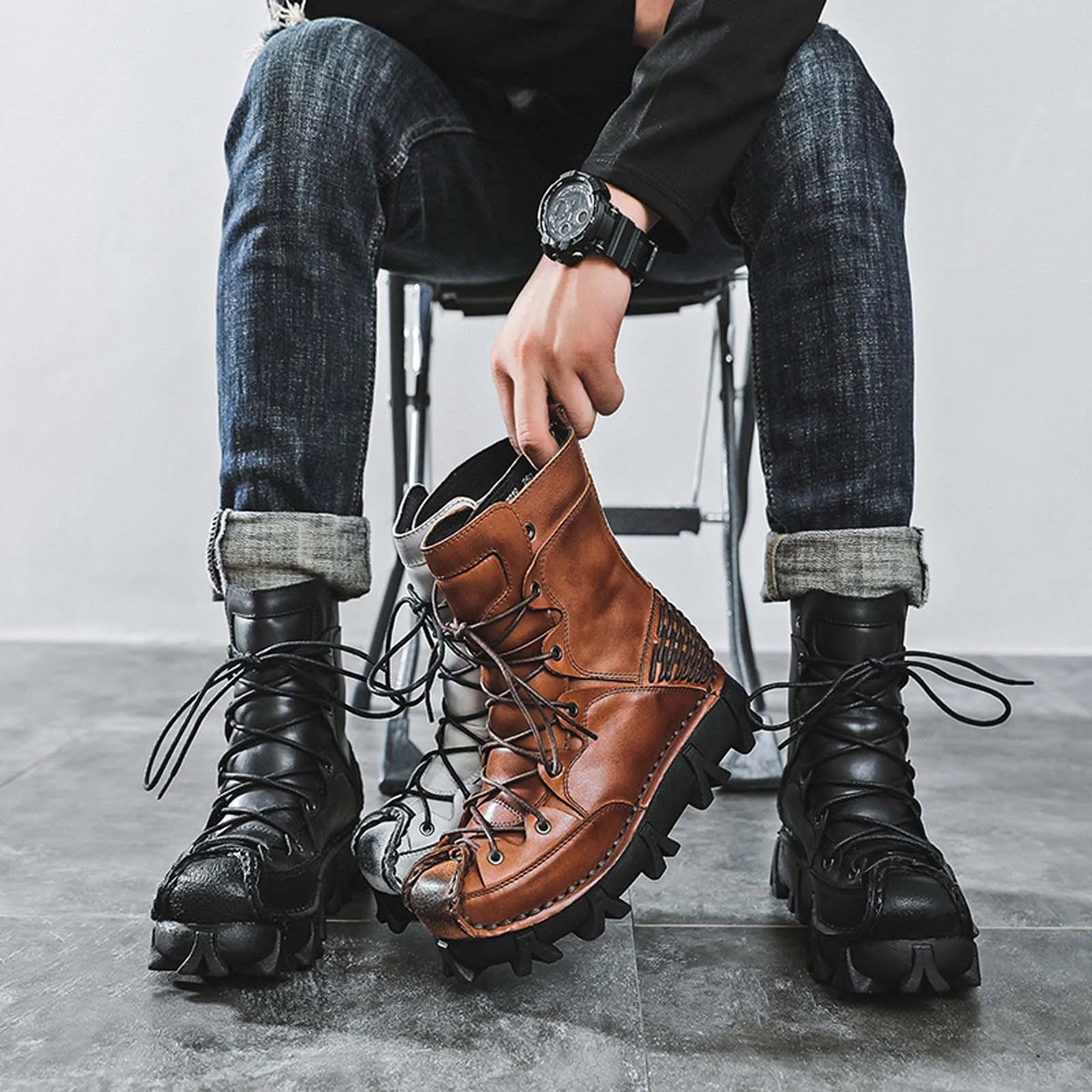 Fashion Genuine Leather Motorc - Guipure Lace Panel reseña y precio