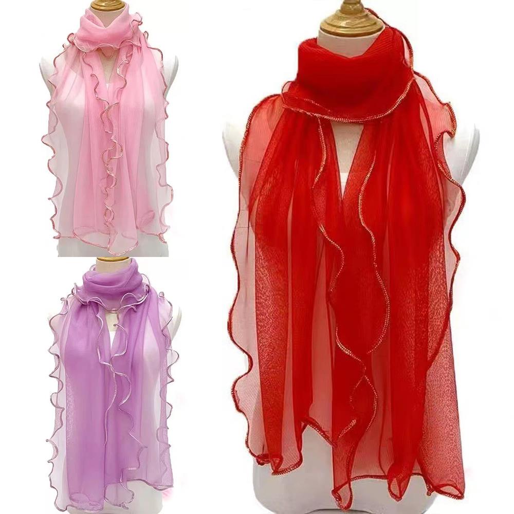 Lightweight Hijab Silk Shawl W - Tassel Fringe Trim reseña y precio