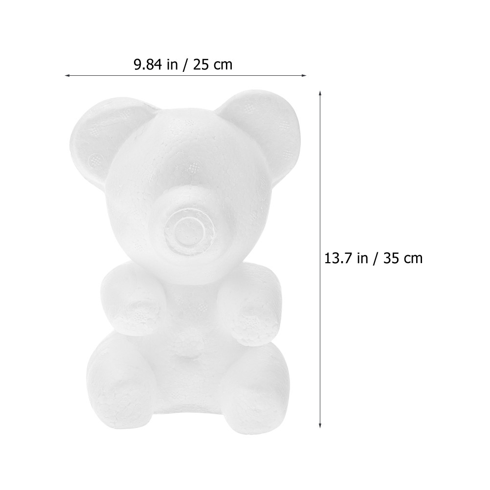 2Pcs White Foam Bear Ornament  - Embellishment Crafts reseña y precio