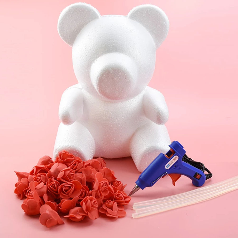 2Pcs White Foam Bear Ornament  - Embellishment Crafts reseña y precio
