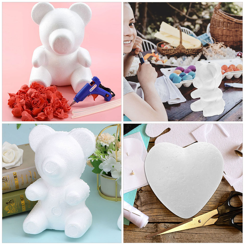 2Pcs White Foam Bear Ornament  - Embellishment Crafts reseña y precio