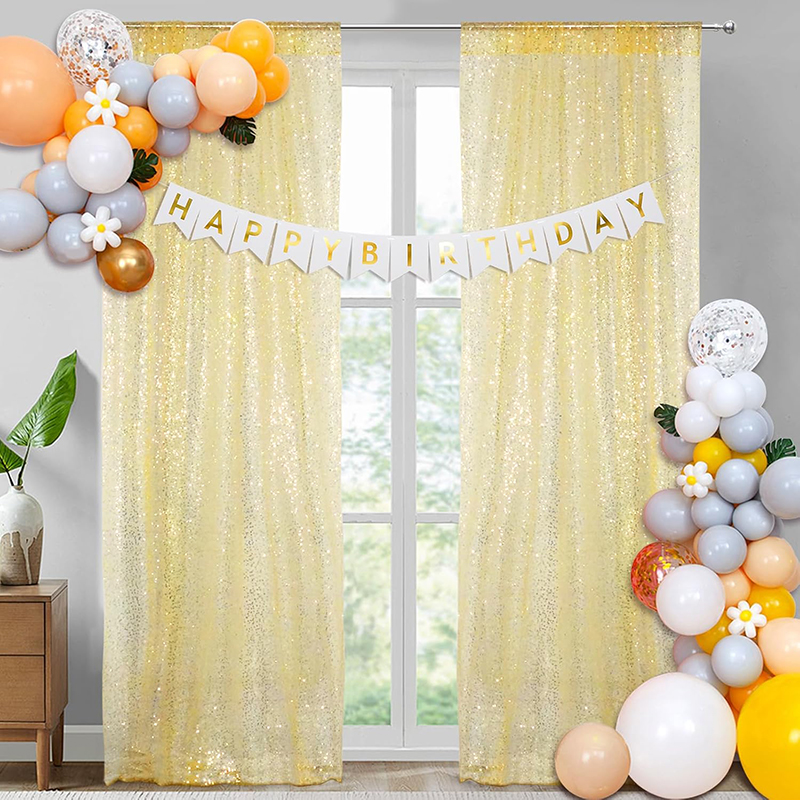 Gold Mermaid Sequin Backdrop C - Sequin Fabric Panel reseña y precio