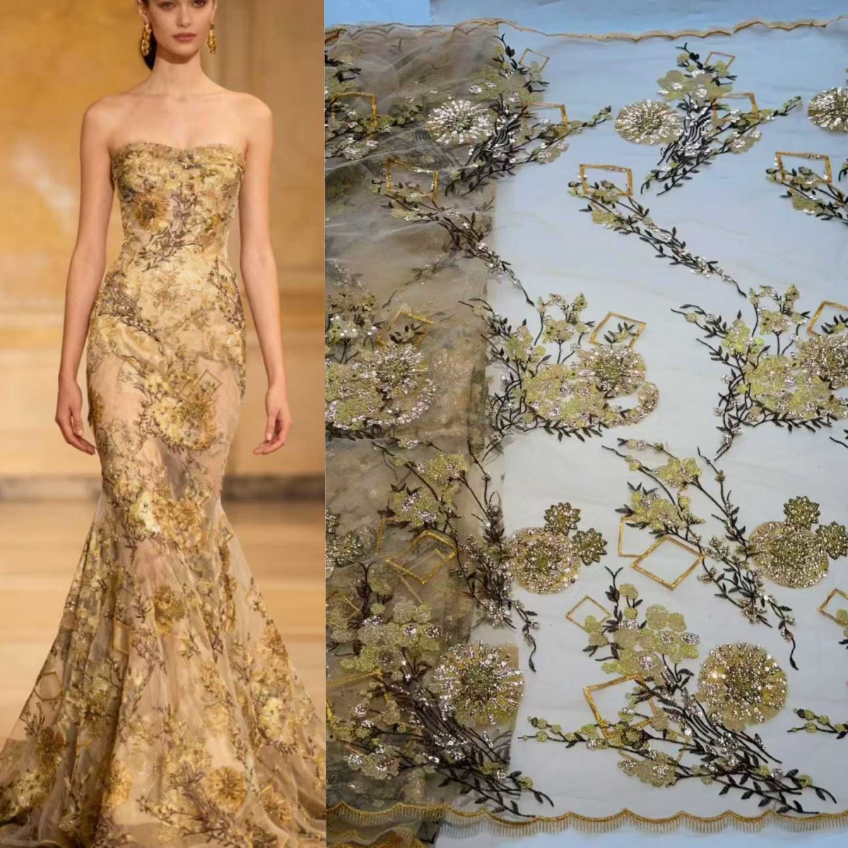 High Couture Crystal Irregular - Crystal Mesh Fabric reseña y precio