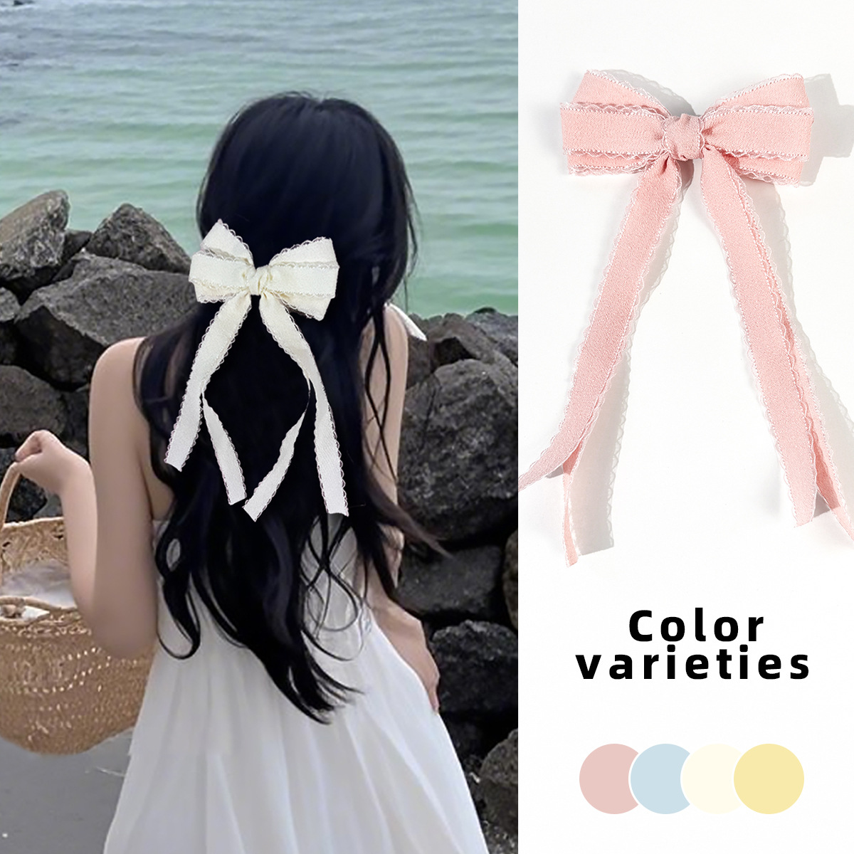 Bulk 20pc Long Tassel Hair Cli - Lace Ribbon Trim reseña y precio