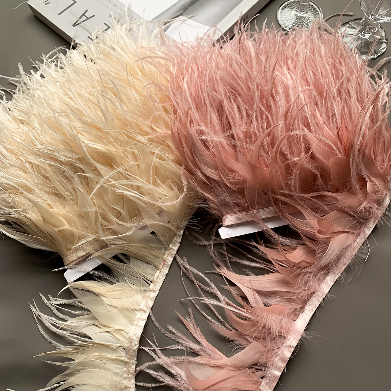 10M Colorful Ostrich Feather T - Fringe Ribbon Sewing reseña y precio
