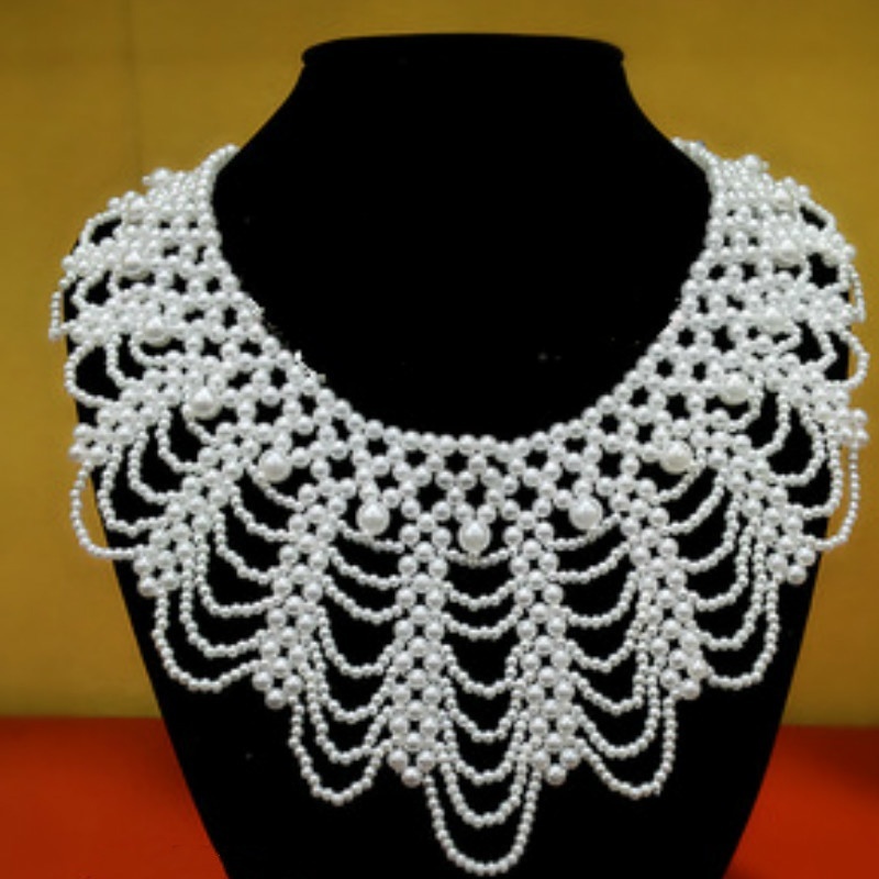 New Pearl Beaded Lace Trim Col - Beaded Trim Fringe reseña y precio