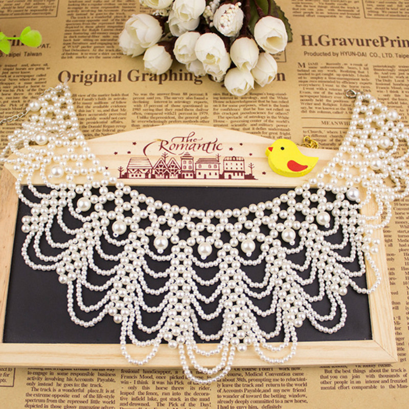 New Pearl Beaded Lace Trim Col - Beaded Trim Fringe reseña y precio