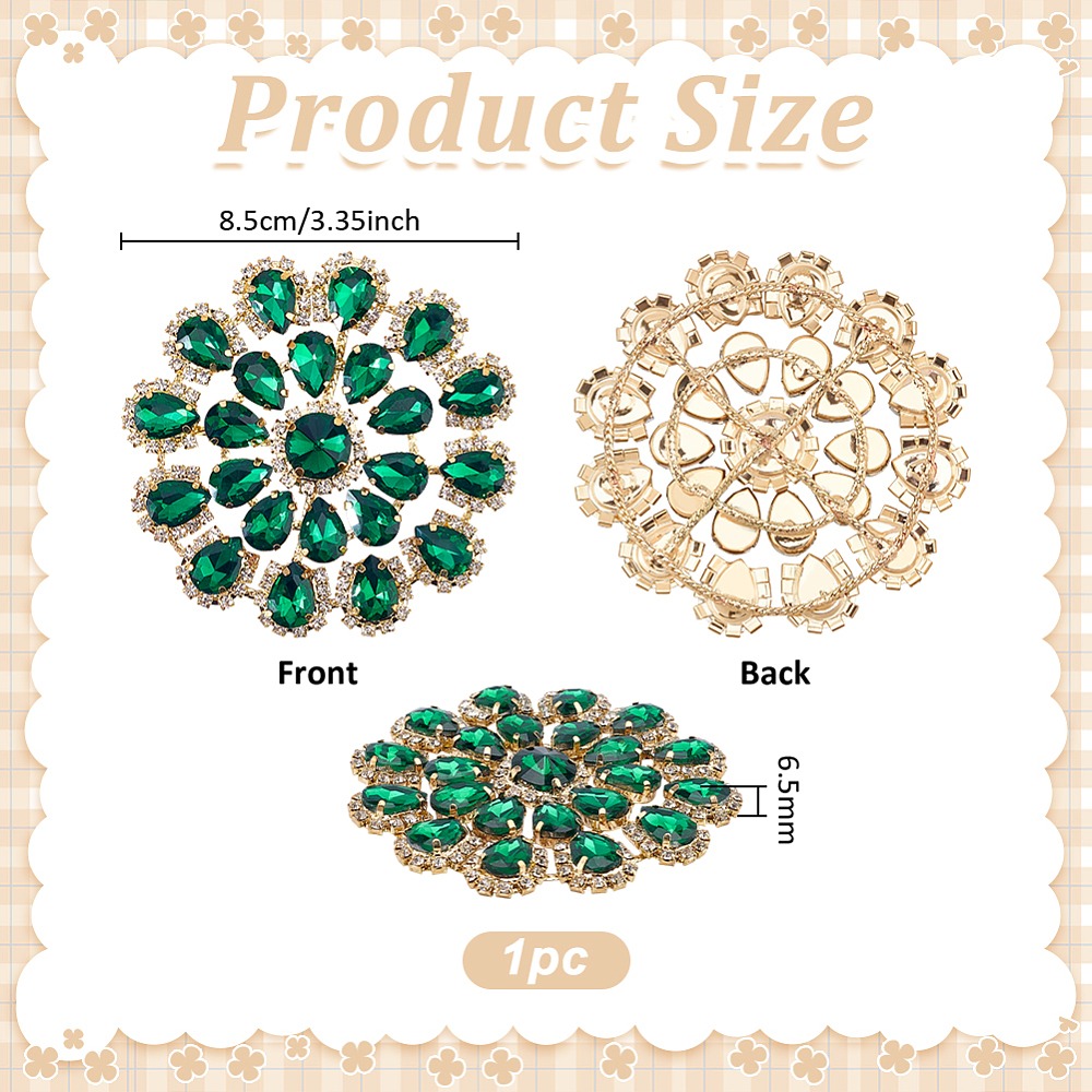 Brass Rhinestone Applique Roun - Sew On Rhinestone reseña y precio