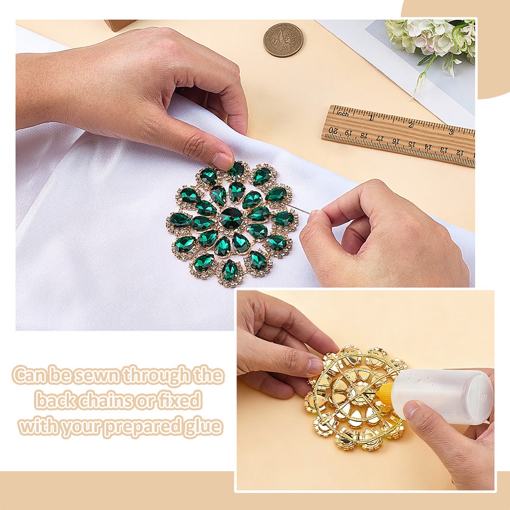 Brass Rhinestone Applique Roun - Sew On Rhinestone reseña y precio
