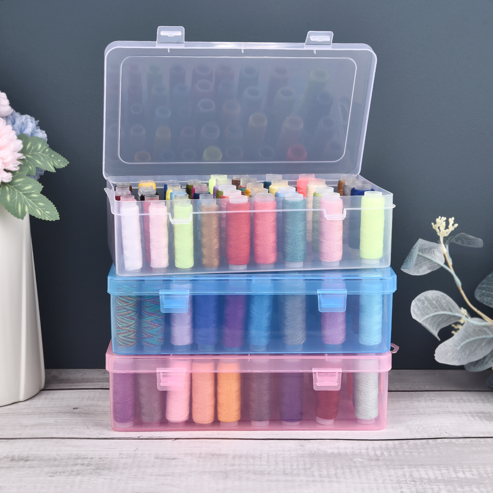 New Sewing Thread Box 42 Piece - Craft Embellishment Storage reseña y precio
