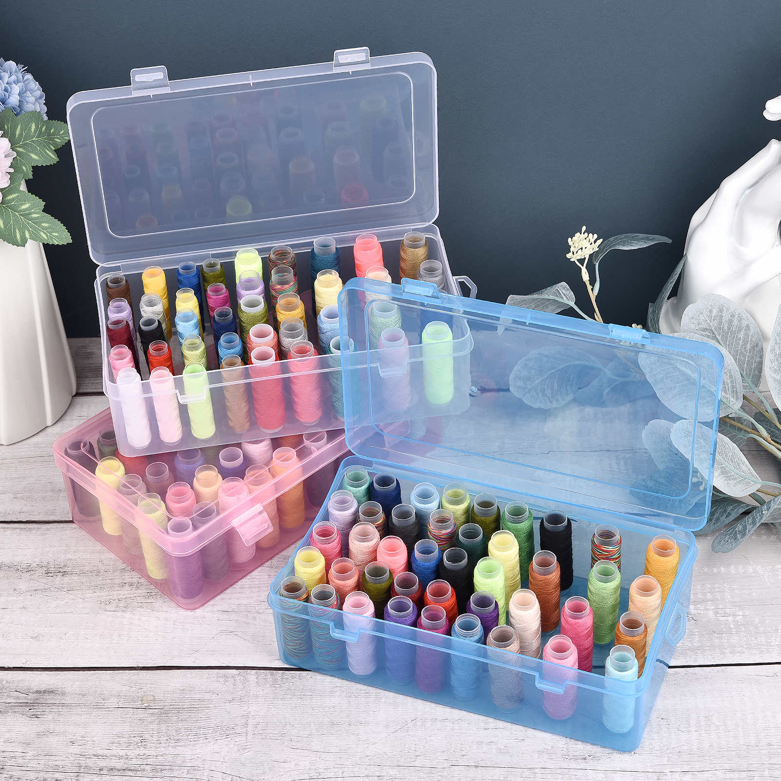 New Sewing Thread Box 42 Piece - Craft Embellishment Storage reseña y precio