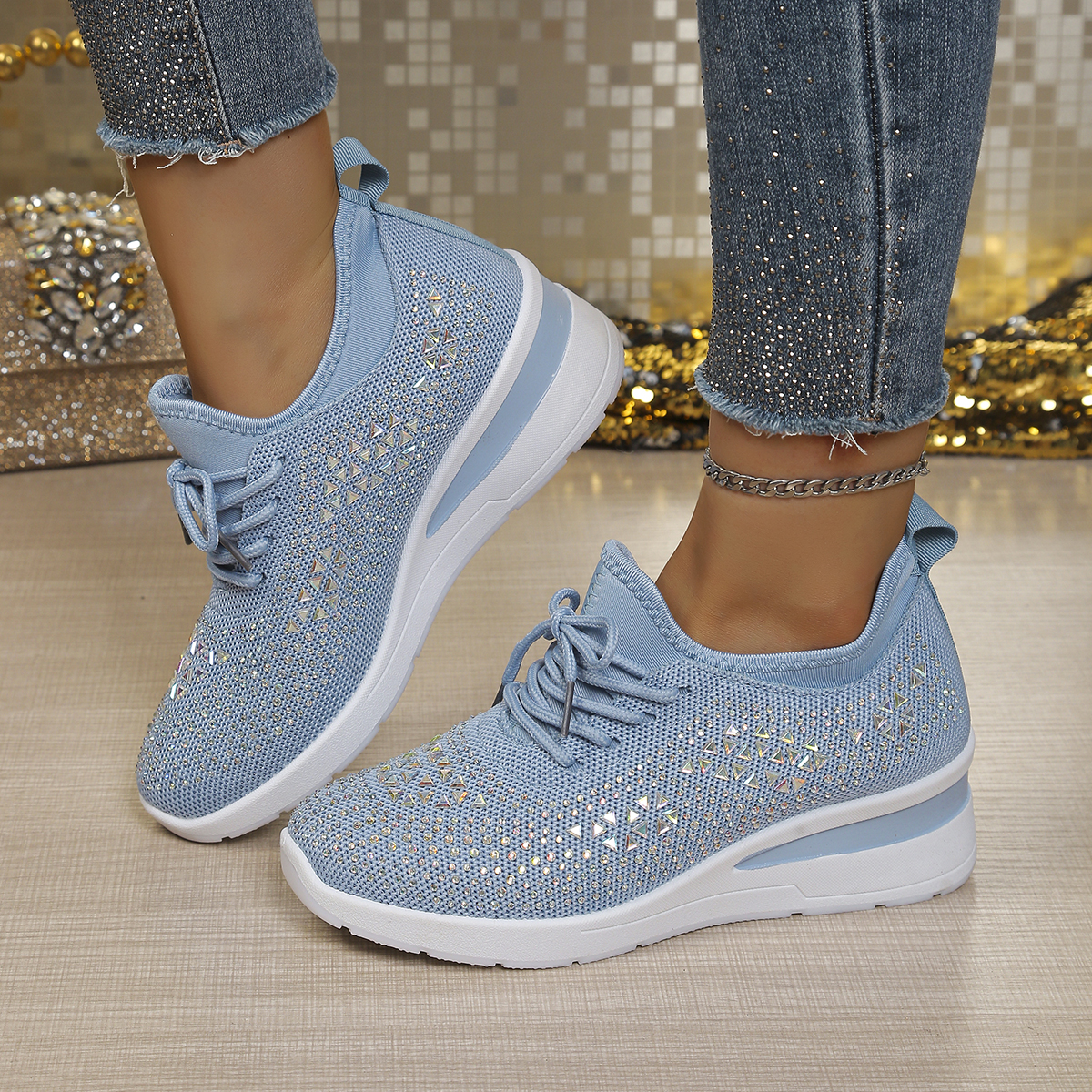 Glitter rhinestone knit mesh w - Crystal Mesh Fabric reseña y precio
