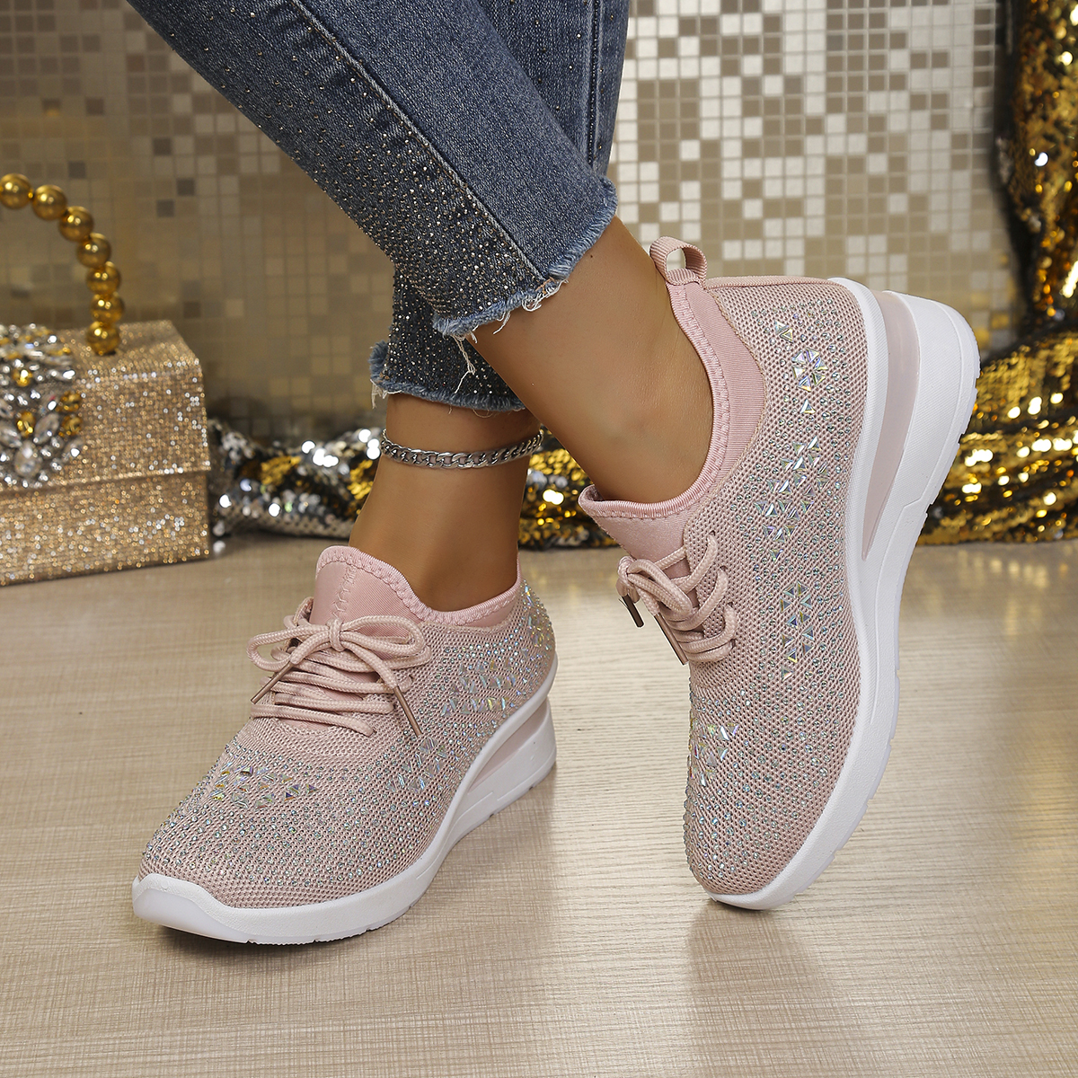 Glitter rhinestone knit mesh w - Crystal Mesh Fabric reseña y precio