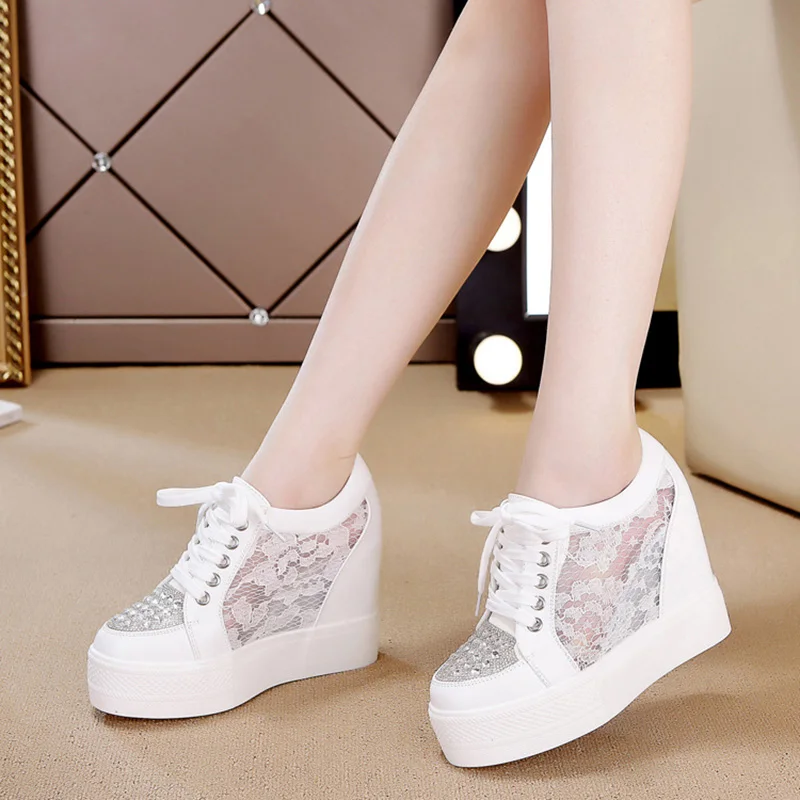 Fashion Sneakers Women Platfor - Crystal Mesh Fabric reseña y precio