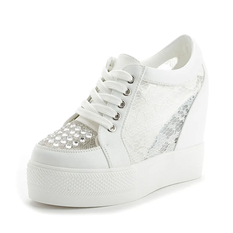 Fashion Sneakers Women Platfor - Crystal Mesh Fabric reseña y precio