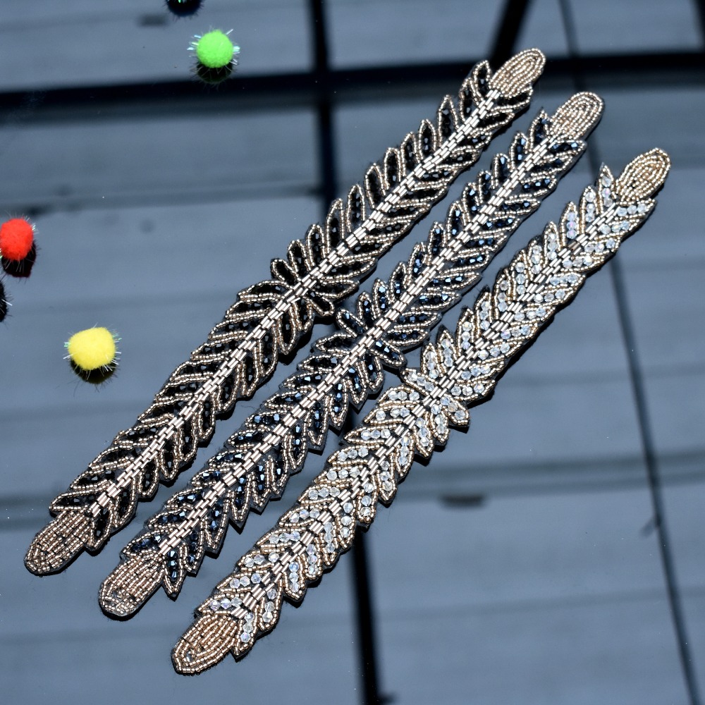 Long leaves leaf handmade appl - Beaded Trim Fringe reseña y precio
