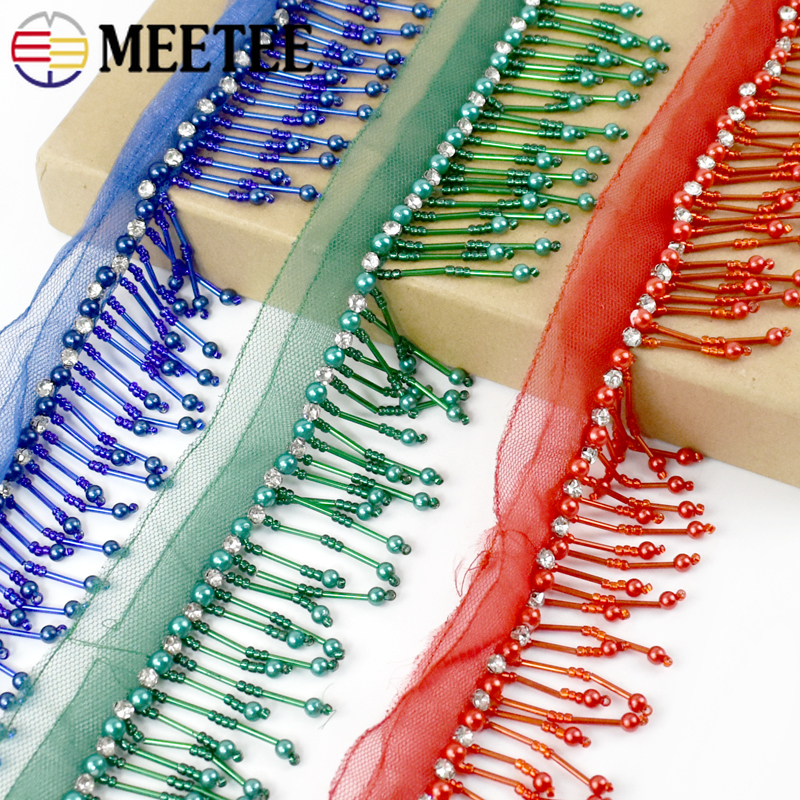 1Yard 5cm Beaded Lace Trim Fri - Fringe Ribbon Sewing reseña y precio