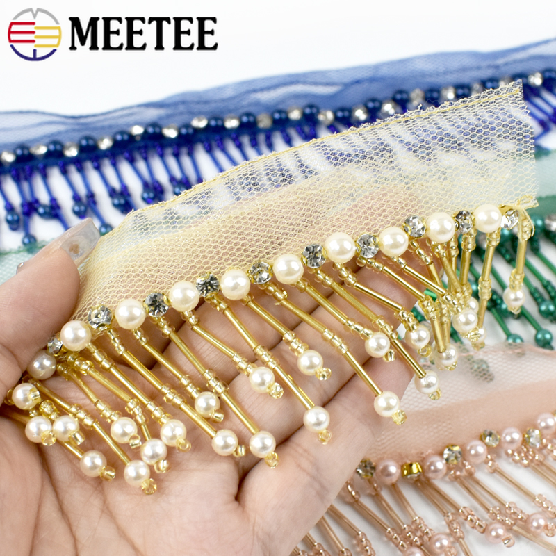 1Yard 5cm Beaded Lace Trim Fri - Fringe Ribbon Sewing reseña y precio