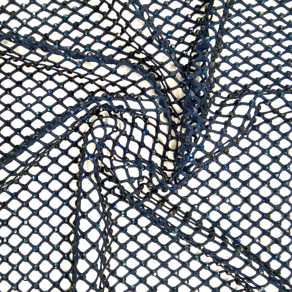 SS10 Rhinestones Mesh Navy Col - Crystal Mesh Fabric reseña y precio