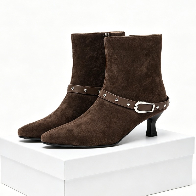 New Winter Suede Women High Bo - Guipure Lace Panel reseña y precio