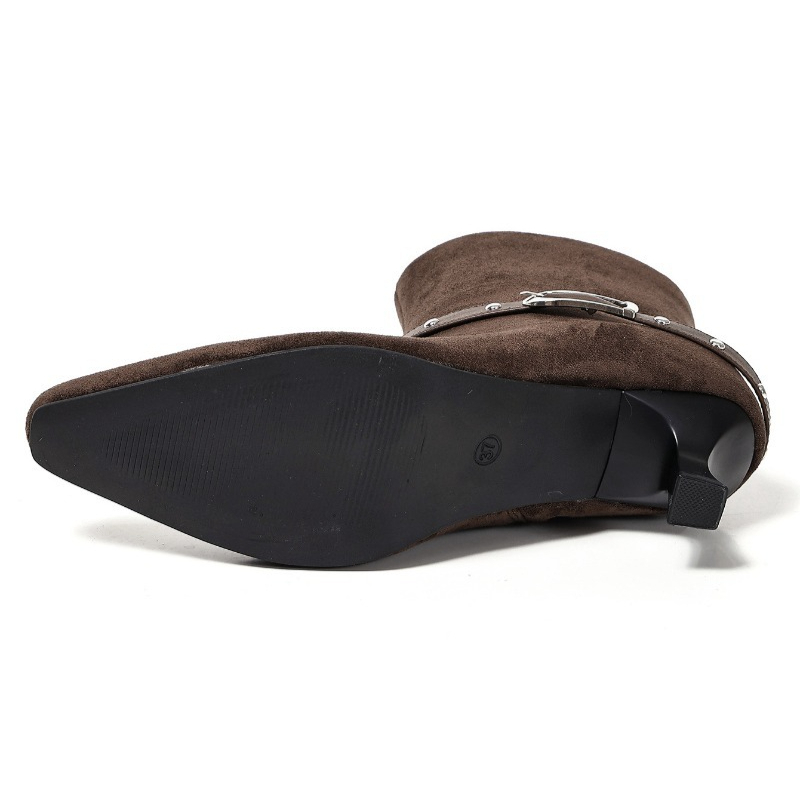 New Winter Suede Women High Bo - Guipure Lace Panel reseña y precio
