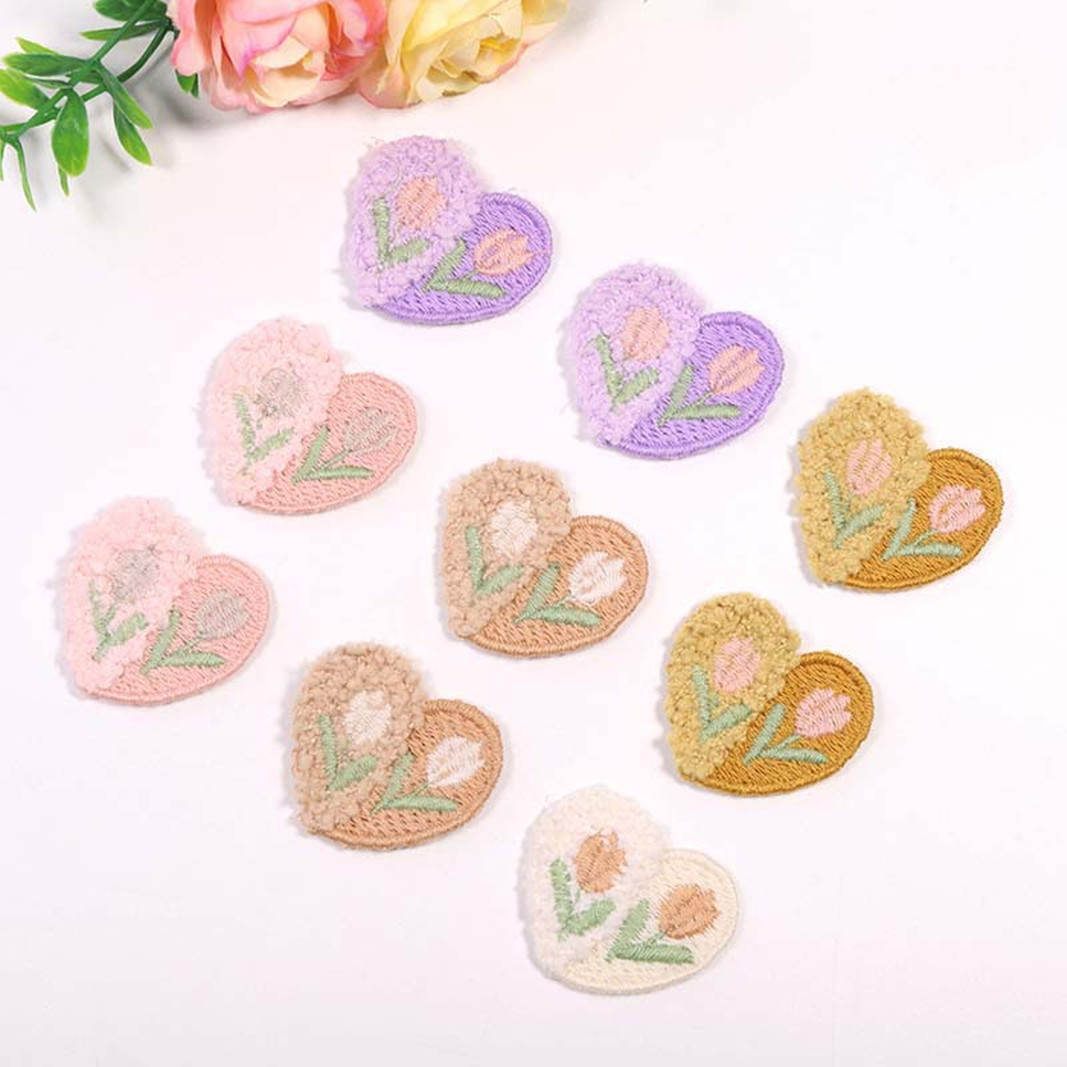 10PCS Wool Plush Love Flower A - Applique Patch Flower reseña y precio