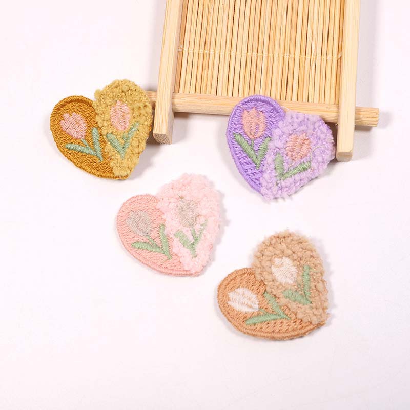 10PCS Wool Plush Love Flower A - Applique Patch Flower reseña y precio
