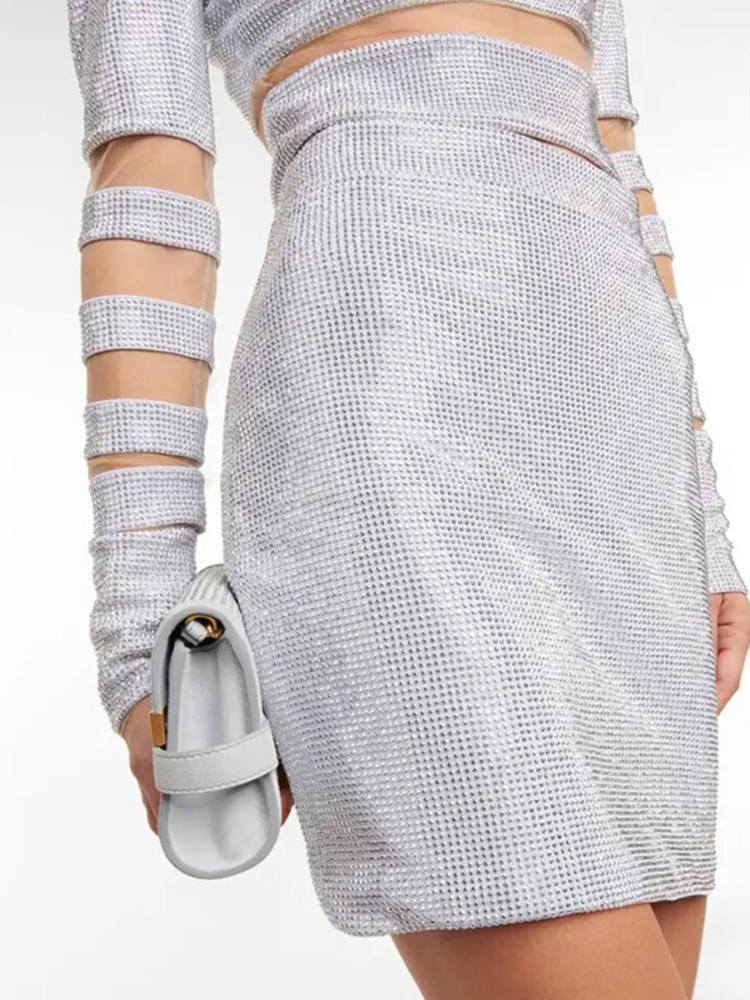 Sexy Two Piece Mesh Panel Band - Sequin Fabric Panel reseña y precio