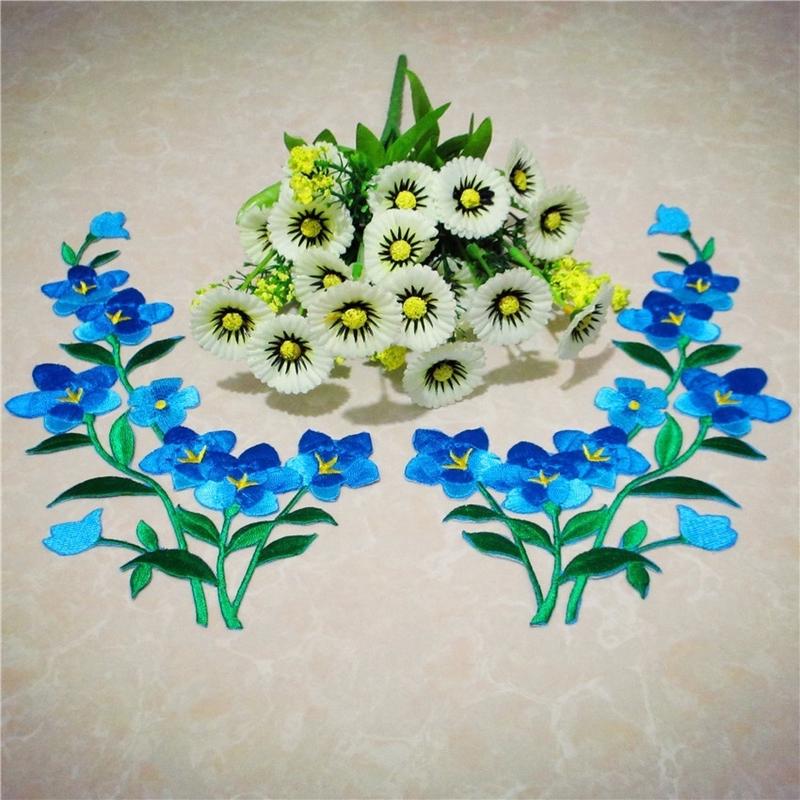 1/2pcs Nice Blue Flower Patch  - Applique Patch Flower reseña y precio
