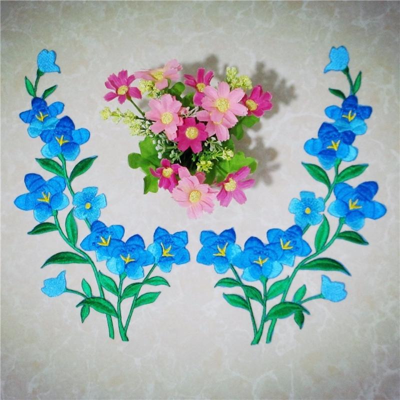 1/2pcs Nice Blue Flower Patch  - Applique Patch Flower reseña y precio