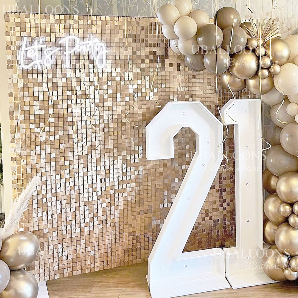 Matte Beige Gold Shimmer Sequi - Sequin Fabric Panel reseña y precio