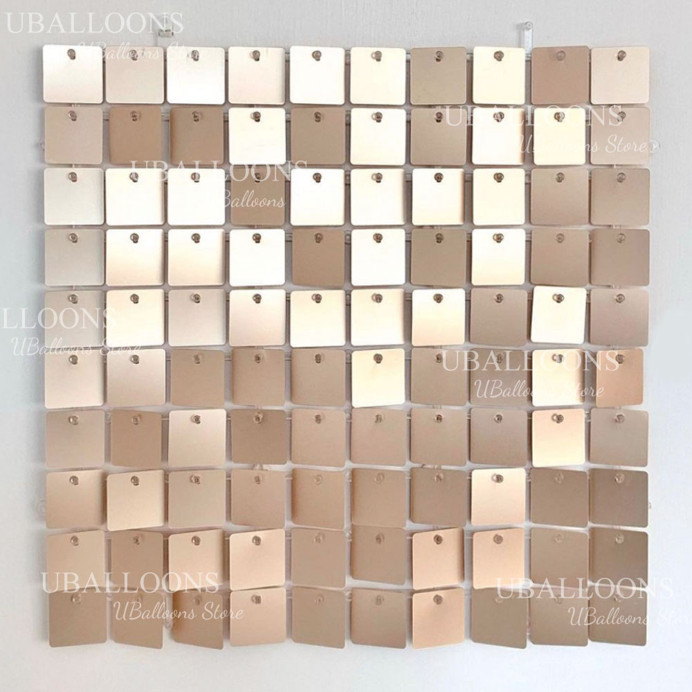 Matte Beige Gold Shimmer Sequi - Sequin Fabric Panel reseña y precio