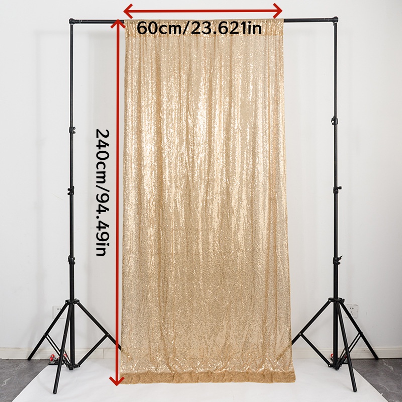 1pc 60x240cm Gold Sequin Photo - Sequin Fabric Panel reseña y precio