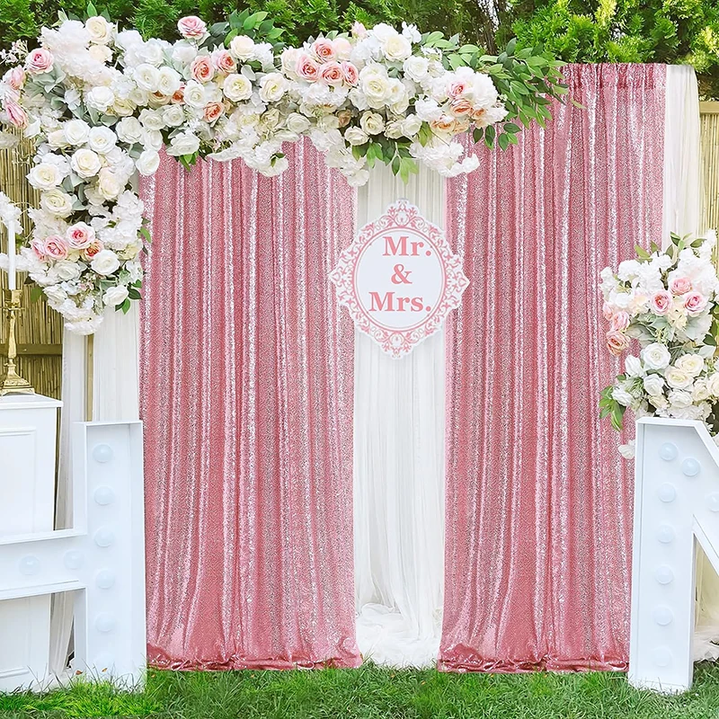 1PC Pink Sequin Backdrop Curta - Sequin Fabric Panel reseña y precio