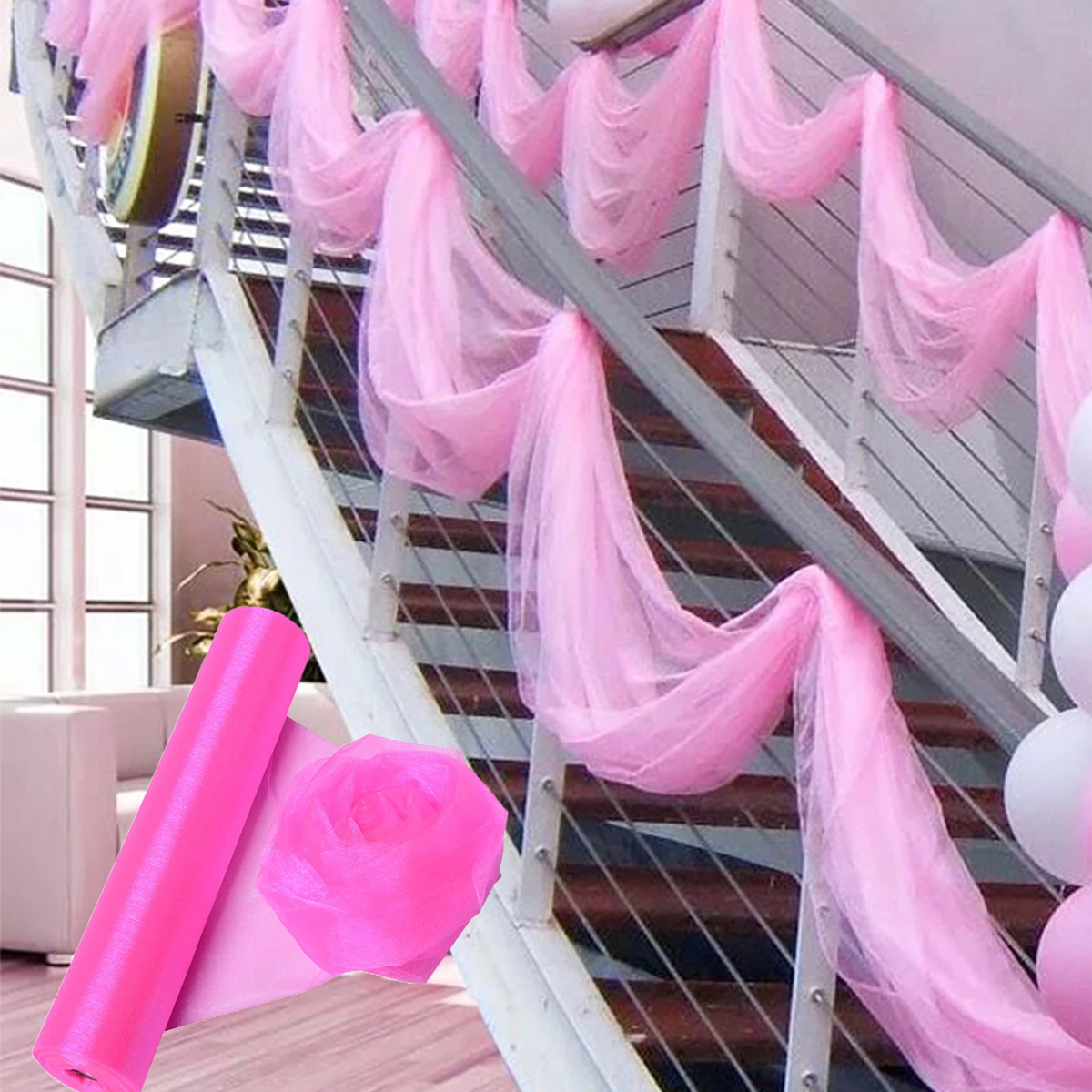 Crystal Organza Fabric Tulle - - Organza Ribbon Spool reseña y precio